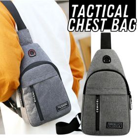 Mens Sling Bag Cross Body Handbag Chest Bag Shoulder Pack Sports Travel Backpack Gray