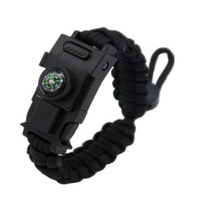 Outdoor Umbrella Rope Knife Camping Bracelet For Survival - Black