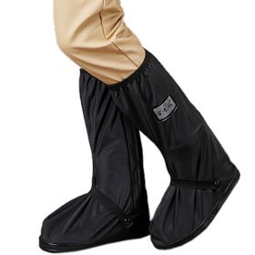 Waterproof Rain Boot Shoe Cover with reflector - Black - S