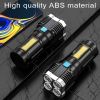 Multi-function LED Display Flashlight; 4-Mode Brightness Adjustment For Outdoor Emergency Use - Black