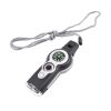 1pc 7 In 1 Safety Whistle; Magnifier; Flashlight & Compass For Emergency Survival Hiking - Grey