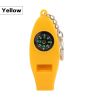 4 In 1 Emergency Survival Whistle With Compass Thermometer Magnifier For Hiking Camping Hunting Fishing - Yellow