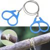 Portable Stainless Steel Wire Chain Saw; Manual Sawing Cutting; Emergency Survival Tool For Camping Hiking Trekking Travel - Blue