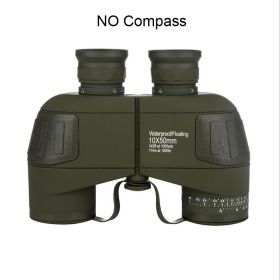 HD 10X50 High Power Binoculars with Rangefinder Compass for Hunting Boating Bird Watching Nitrogen Floating Waterproof - NO Compass Green