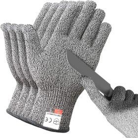 4 Pairs Safety Anti Cut Gloves High-strength Industry Kitchen Gardening Anti-Scratch Anti-cut Glass Cutting Multi-Purpose - XL(26CM)