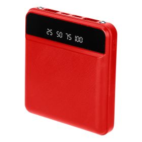 10000mAh Portable Power Bank Mini External Battery Pack Charger w/ Dual USB Ports - Red