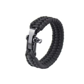 Seven-core umbrella rope braided U-shaped steel buckle with adjustable survival bracelet Outdoor mountaineering camping emergency rescue bracelet - Bl