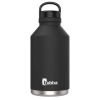 railblazer Insulated Stainless Steel Growler with Wide Mouth Lid,64 oz., Rubberized - Licorice