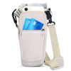 Water Bottle Carrier Bag Neoprene Water Cup Pouch Water Bottle Holder with Adjustable Strap Phone Pocket for Walking Travel Camping - Beige