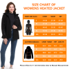 Women's Heated Jacket with Battery Pack, Outdoor Sports Heated Jackets for Women in Black - L