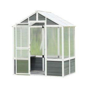 76''x48''x86'' Polycarbonate Greenhouse, Walk-in Outdoor Plant Gardening Greenhouse for Patio Backyard Lawn, Cold Frame Wooden Greenhouse Garden Shed