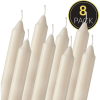 SPAAS Straight Candle Sticks - Pack of 8 6" Long Ivory Candles | 5 Hour Long Burning Unscented Candles for Emergency Candles, Chime Candles, Table Can