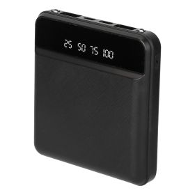 10000mAh Portable Power Bank Mini External Battery Pack Charger w/ Dual USB Ports - Black