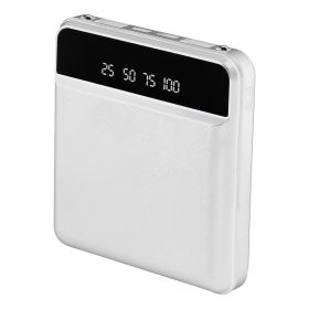 10000mAh Portable Power Bank Mini External Battery Pack Charger w/ Dual USB Ports - White