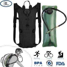 Tactical Hydration Pack 3L Water Bladder Adjustable Water Drink Backpack - Black - 3L