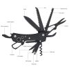 15-in-1 Stainless Steel Multitool Pocket Knife Safety Lock With Nylon Sheath For Outdoor Emergency Survival - 15-in-1