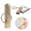 Portable Aluminum Safety Whistle For Outdoor Camping Backpacking Hiking; Emergency Survival Tool - Golden