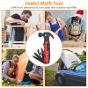 13 In 1 Multi-tool Hammer Outdoor Camping Survival Tools with Pouch Bag Safety Lock Nail Puller Knife Can Opener Saw Screw Depositor Screwdriver - Red