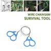 Portable Stainless Steel Wire Chain Saw; Manual Sawing Cutting; Emergency Survival Tool For Camping Hiking Trekking Travel - Blue