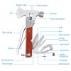 Outdoor Survival Multitool 7in Folding Multifunctional Axe Hammer Plier Knife Tool Camping - Red