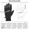 1Pair Winter Gloves Touchscreen Thermal Windproof Fleece Lined Gloves - XL