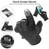 1Pair Winter Gloves Touchscreen Thermal Windproof Fleece Lined Gloves - XL