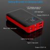 10000mAh Portable Power Bank External Battery Pack Charger Dual USB Charge Ports with LCD Display Flashlight Type C Micro USB Lightning Input Ports -