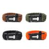 Seven Core Umbrella Rope Braided Survival Whistle Play Flint Escape Emergency Umbrella Rope Bracelet - Black