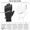 1Pair Winter Gloves Touchscreen Thermal Windproof Fleece Lined Gloves - M