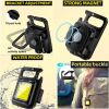 Cob Keychain Work Light 800 Lumens Rechargeable Waterproof Portable Led Small Flashlights 4 Modes (2 Pack) - VVU-4942