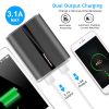 12000mAh Portable Charger with Dual USB Ports 3.1A Output Power Bank Ultra-Compact External Battery Pack - Black