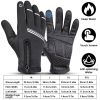 1Pair Winter Gloves Touchscreen Thermal Windproof Fleece Lined Gloves - XL