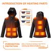 Women's Heated Jacket with Battery Pack, Outdoor Sports Heated Jackets for Women in Black - XL