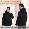 Men's Heated Jacket with Battery Pack, Outdoor Sports Heated Jackets for Men in Black - S