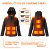 Women's Heated Jacket with Battery Pack, Outdoor Sports Heated Jackets for Women in Black - M