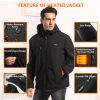 Men's Heated Jacket with Battery Pack, Outdoor Sports Heated Jackets for Men in Black - M