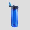 Portable Water Filter Bottle BPA Free Water Purifier with Intergrated Filter Straw for Outdoor Camping Hiking - Blue