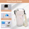 Water Bottle Carrier Bag Neoprene Water Cup Pouch Water Bottle Holder with Adjustable Strap Phone Pocket for Walking Travel Camping - Beige