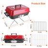 Portable Charcoal Grill Outdoor Tabletop Grill Small Barbecue Smoker Folding BBQ Grill with Lid for Backyard Camping Picnics Beach - Black