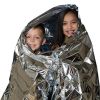 Windproof Emergency Blanket; Outdoor Survival First Aid; Military Rescue Kit; Waterproof Foil Thermal Blanket For Camping Hiking - Silvery