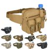 Tactical Waist Bag Denim Waistbag With Water Bottle Holder For Outdoor Traveling Camping Hunting Cycling - ACU Camouflage