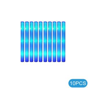 10Pcs Glow Sticks Bulk Colorful LED Foam Stick Cheer Bar Party Foam Glitter Glow Sticks Portable Luminous Atmosphere Party Props (Color: Always light-blue, size: 10pcs)