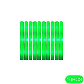 10Pcs Glow Sticks Bulk Colorful LED Foam Stick Cheer Bar Party Foam Glitter Glow Sticks Portable Luminous Atmosphere Party Props (Color: Always light-green, size: 10pcs)