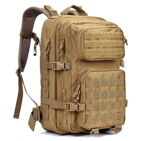 Military 3P Tactical 45L Backpack | Army 3 Day Assault Pack | Molle Bag Rucksack | Range Bag (Color: khaki)